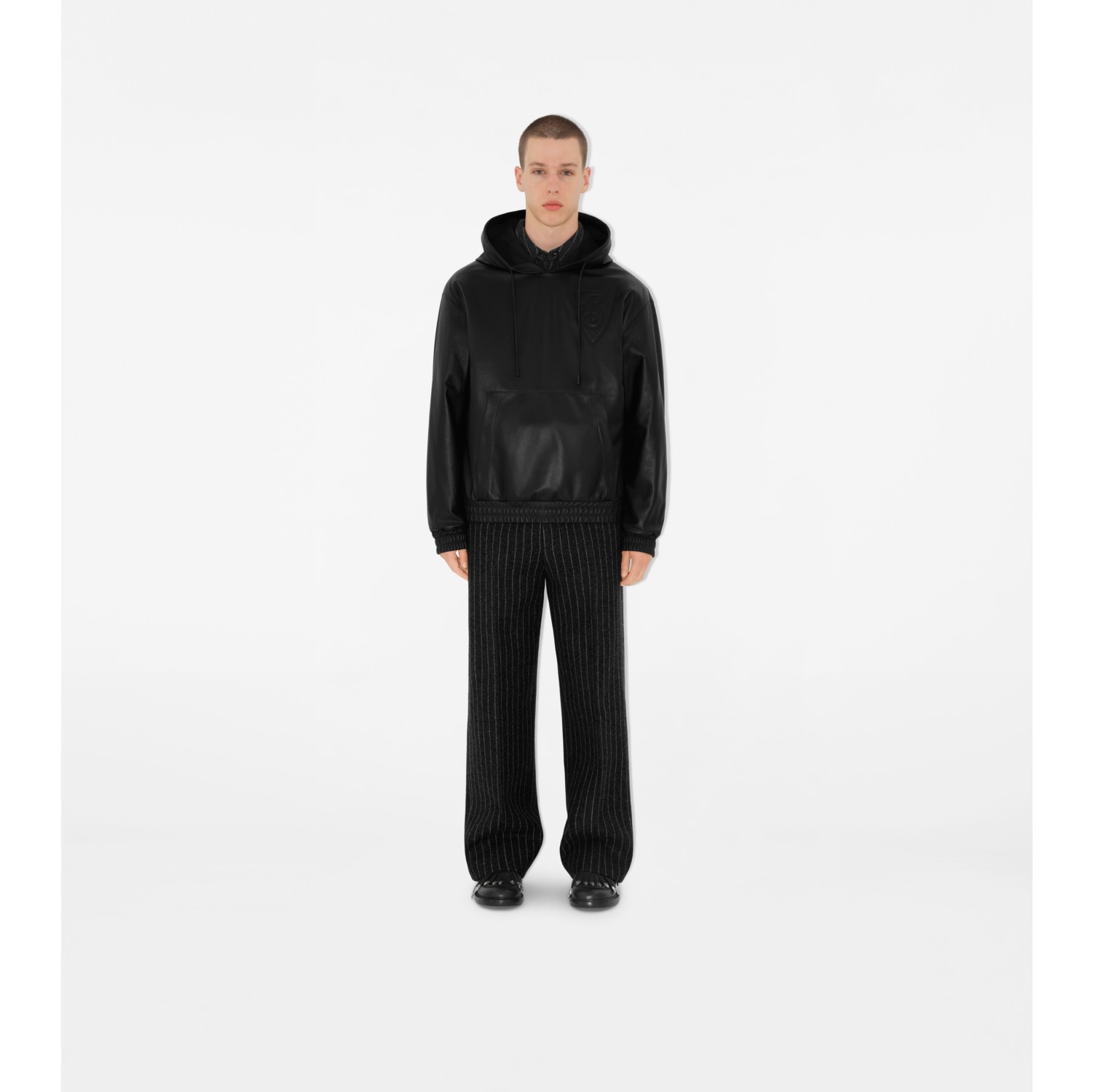 B Shield Leather Hoodie