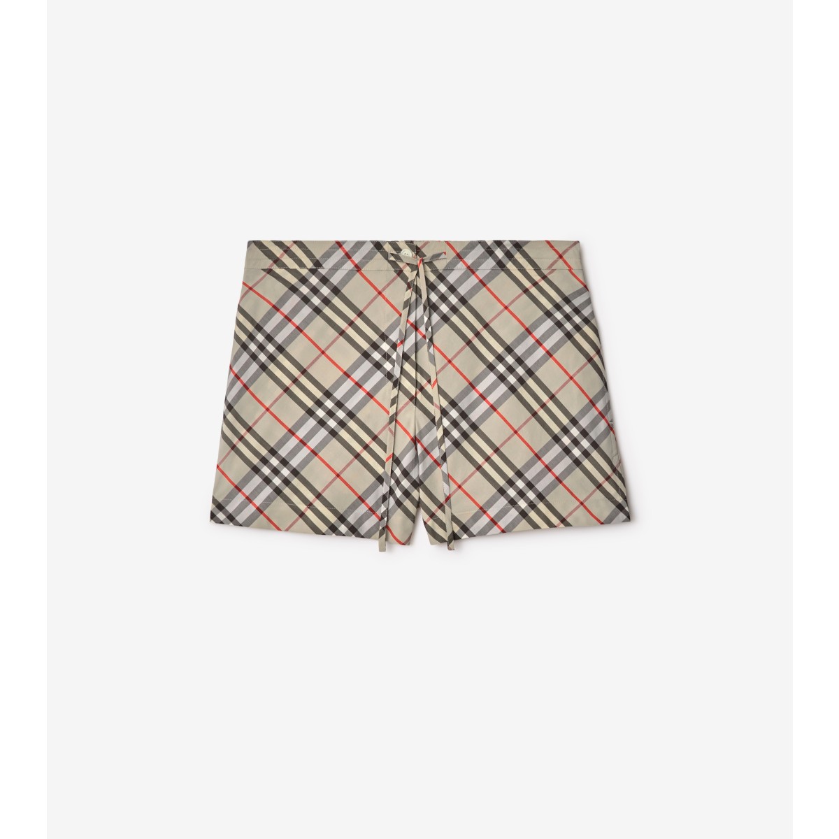 Burberry Check Cotton Pyjama Shorts In Gold