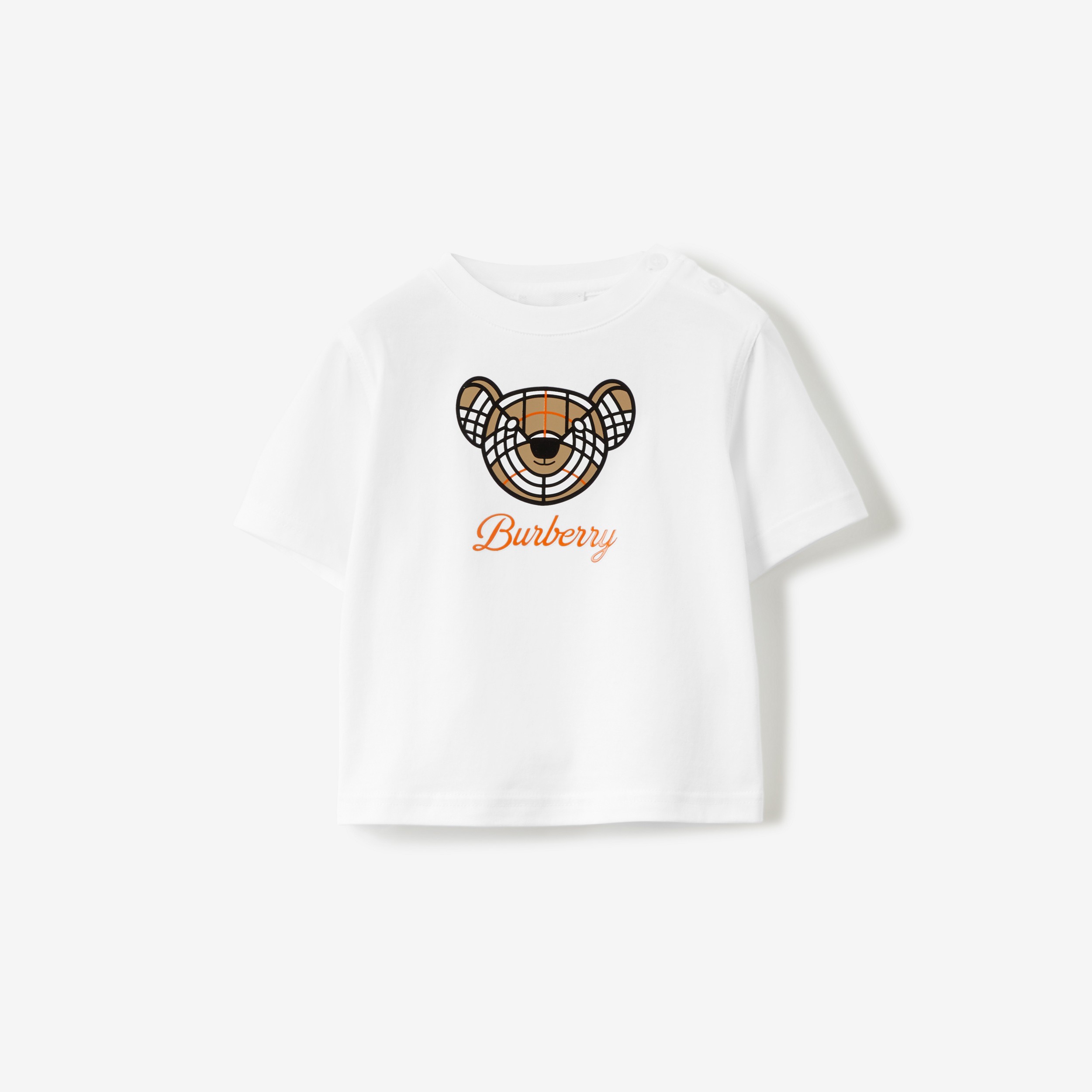 Thomas Bear Motif Cotton T-shirt in White - Children | Burberry® Official - 1