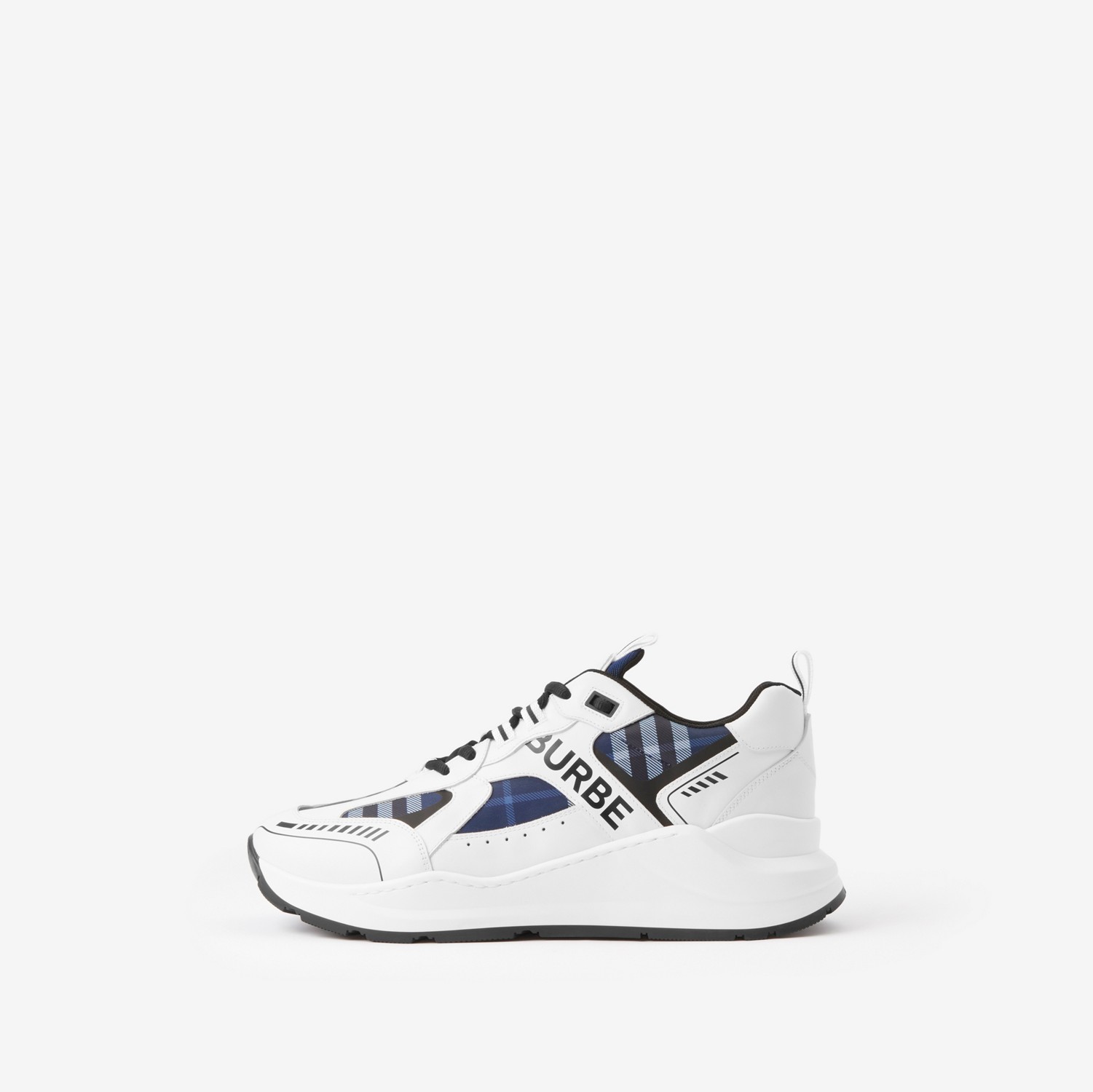 Sneaker aus Leder und Check-Gewebe (Schwarz/blau) - Herren | Burberry®