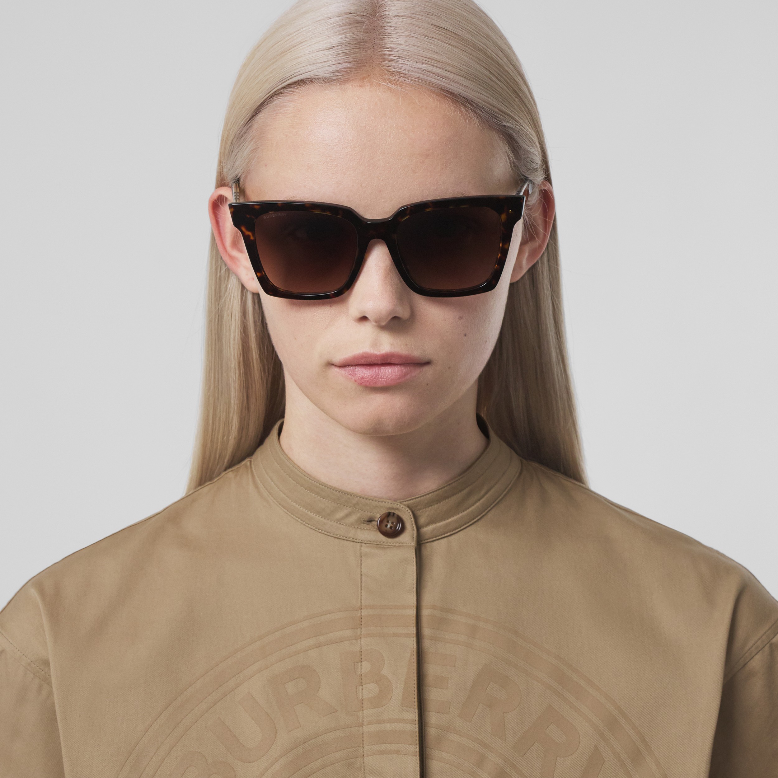 Square Frame Sunglasses in Tortoiseshell - Women | Burberry® Official - 4