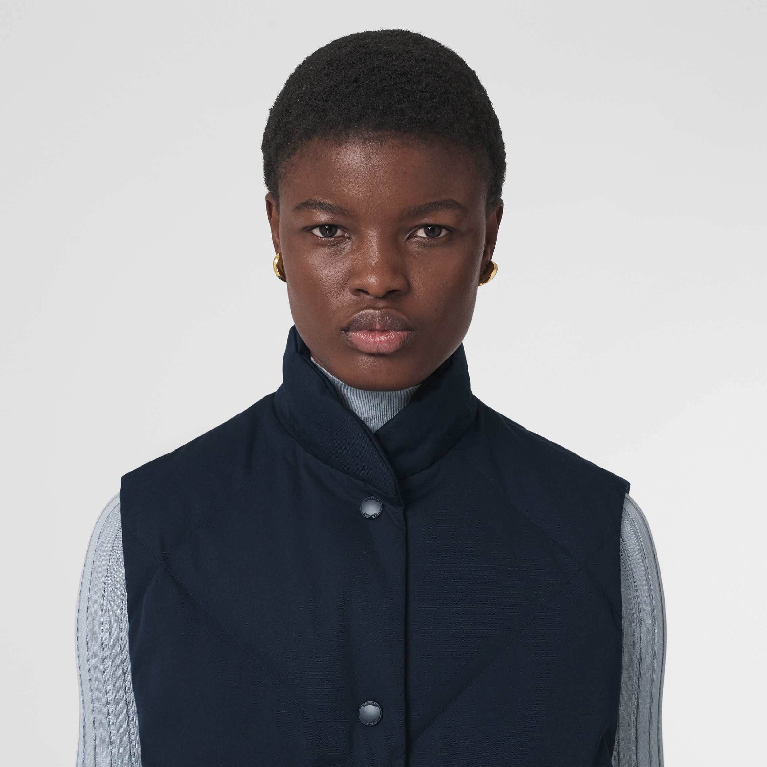 Diamond Quilted Cotton Gabardine Gilet in Midnight Blue - Women | Burberry® Official - 2
