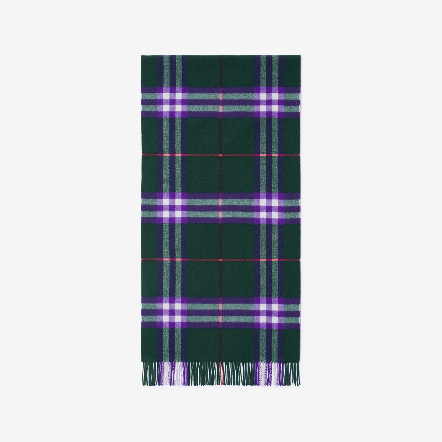 Check Cashmere Scarf in Vine | Burberry® Official