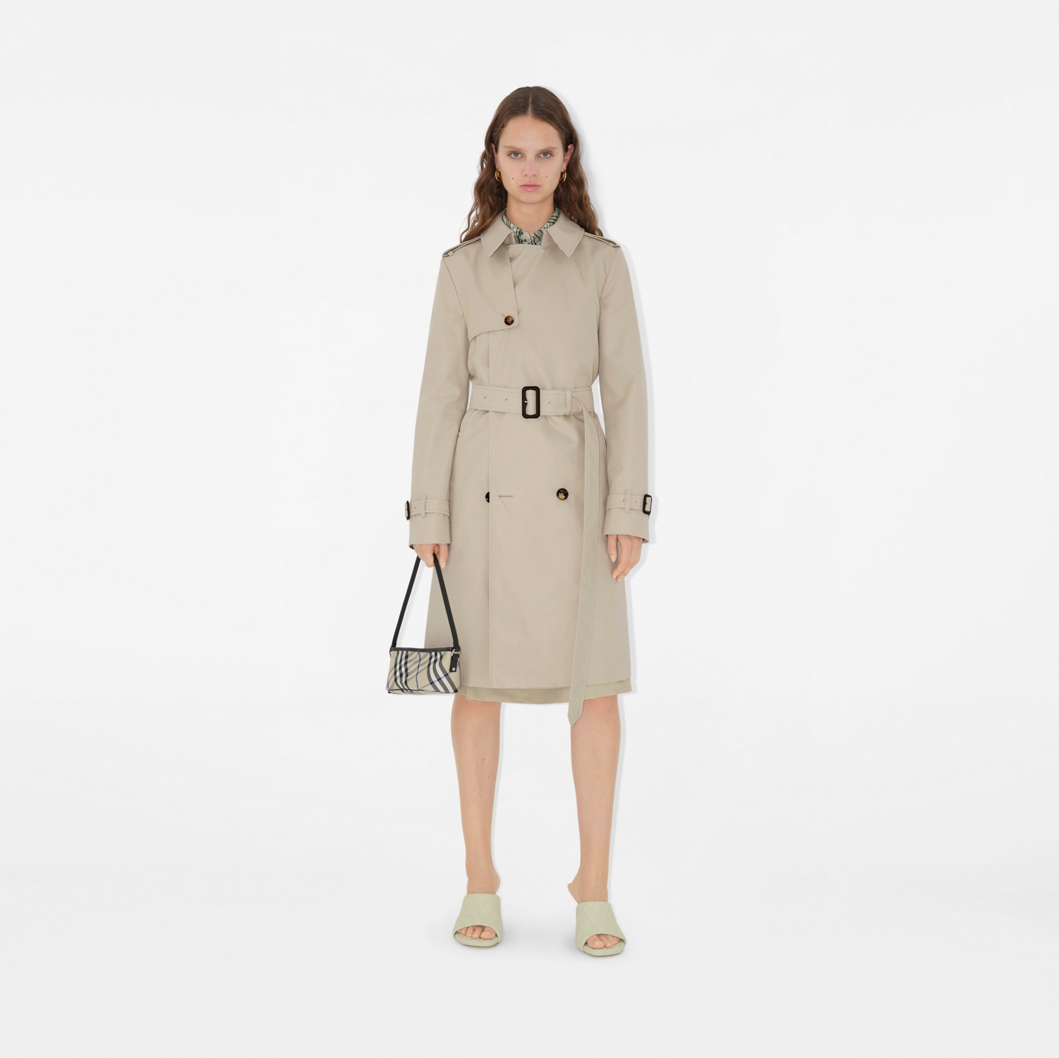 Check Mini Bag in Lichen - Women | Burberry® Official Check Mini Bag in Lichen - Women | Burberry® Official