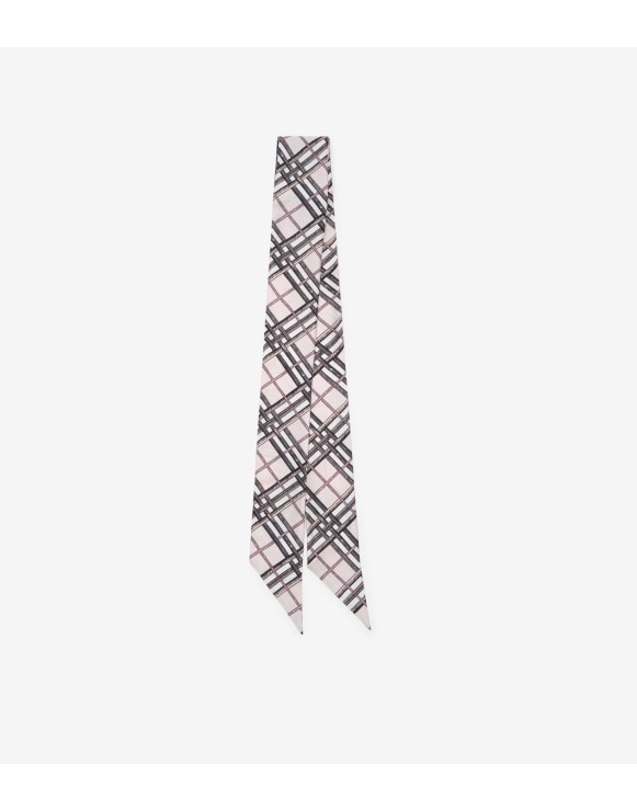 Skinny Reversible Etched Knight Silk Scarf