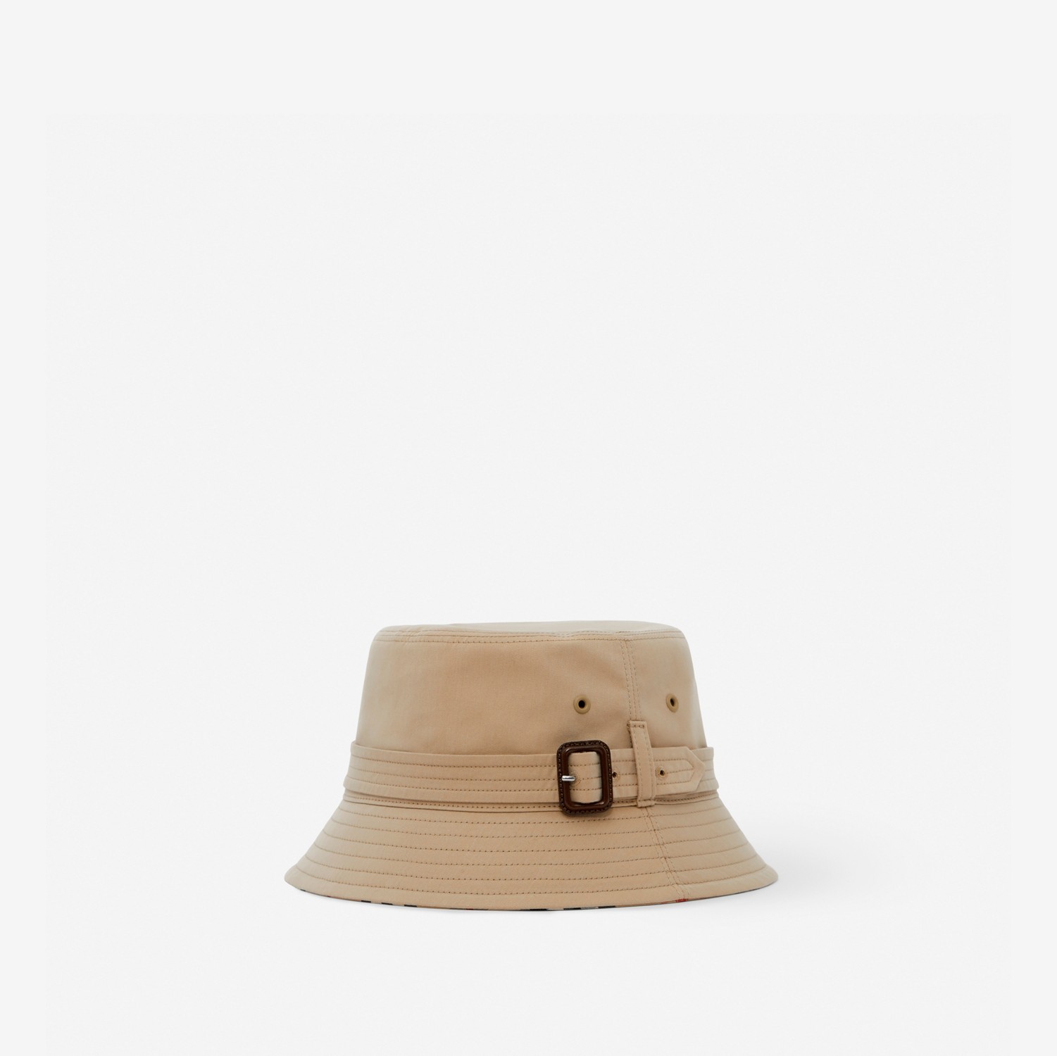 棉质嘎巴甸束带设计渔夫帽 (蜂蜜米色) | Burberry® 博柏利官网