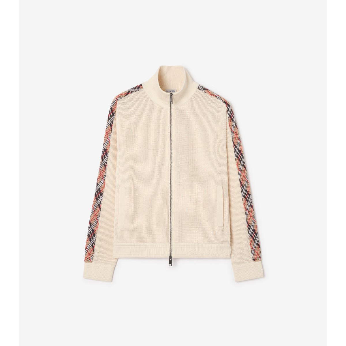  Check Trim Cotton Track Jacket