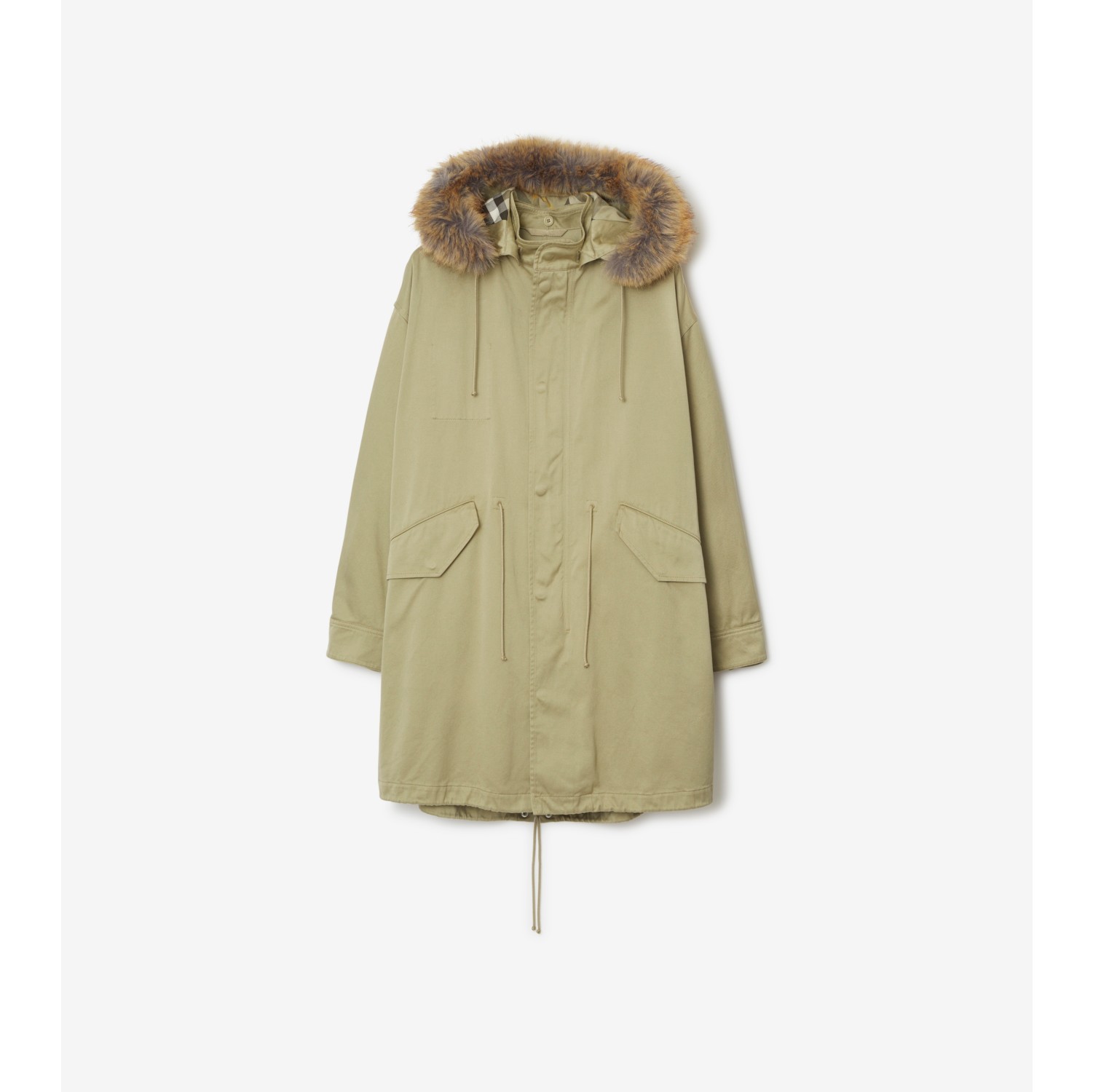 Parka coat with on sale belt