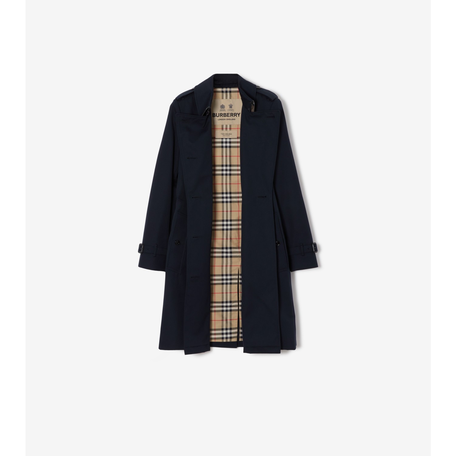 Mid-length Chelsea Heritage Trench Coat in Coal blue - Women, Cotton  Gabardine | Burberry® Official