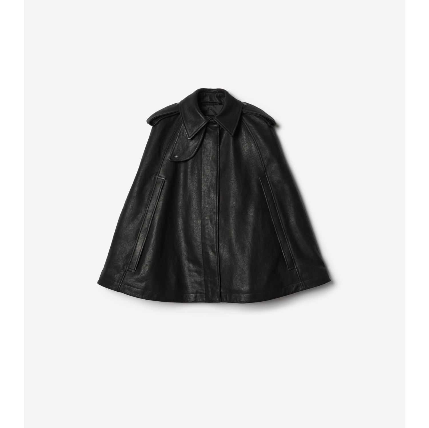 Leather Cape in Black - Women | Burberry® Official