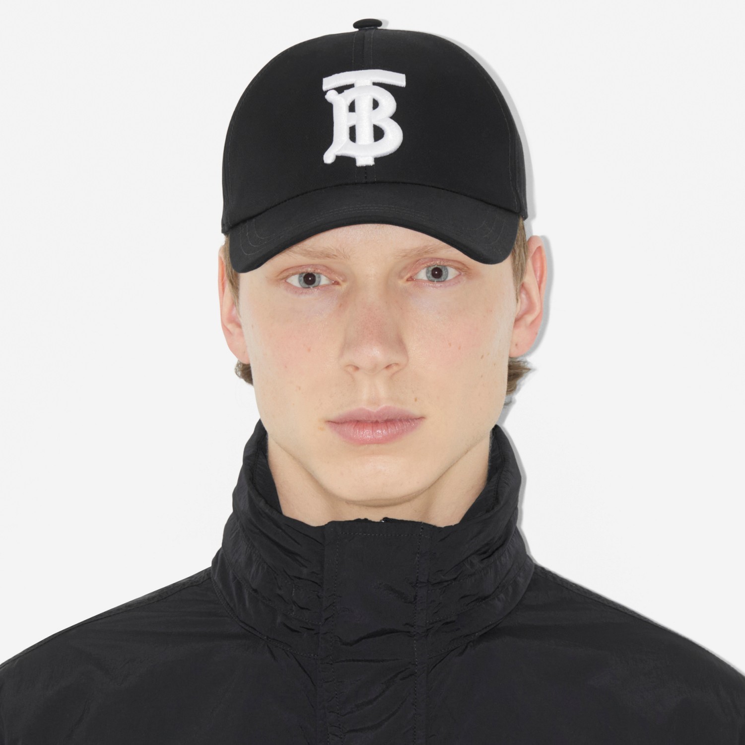 Monogram Motif Cotton Twill Baseball Cap in Black/white | Burberry® Official