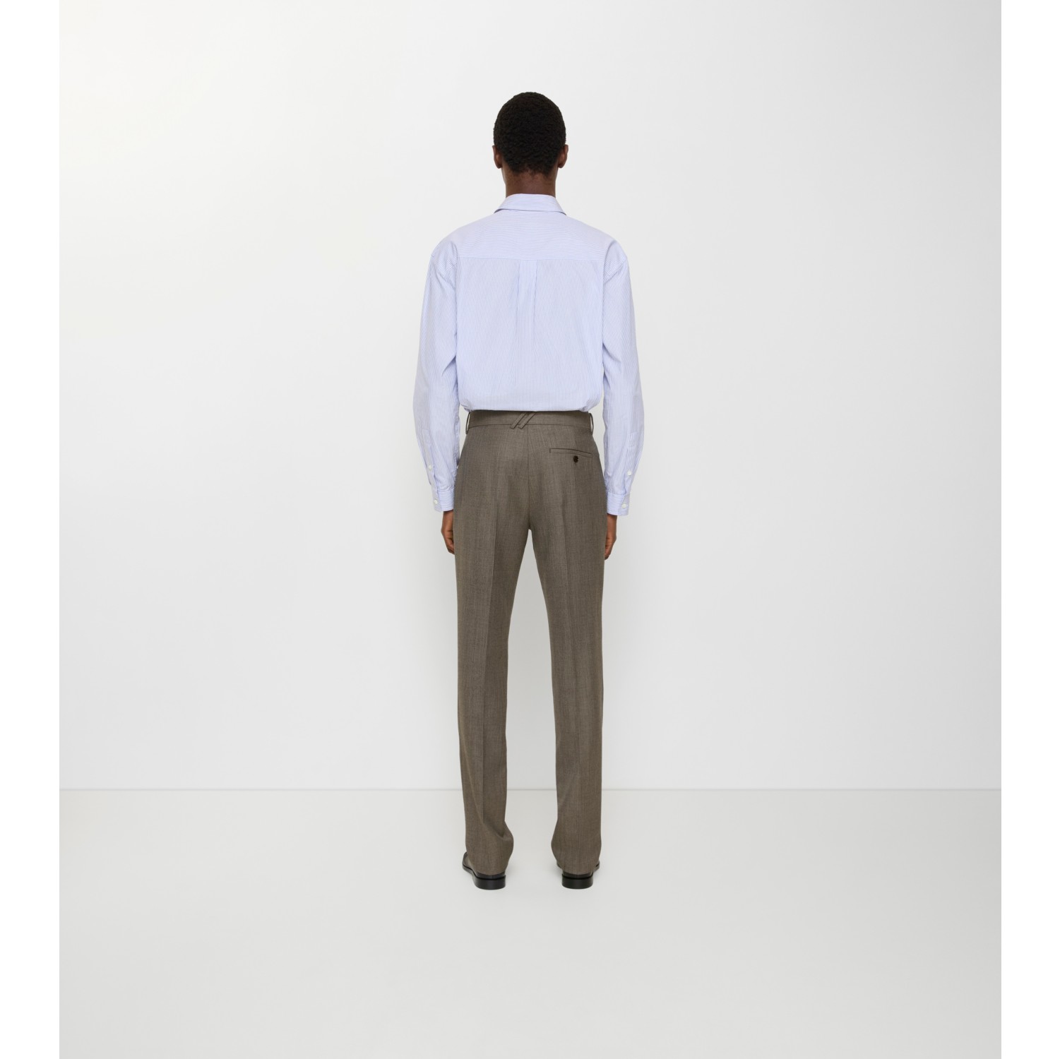 Sharkskin Wool Tailored Trousers