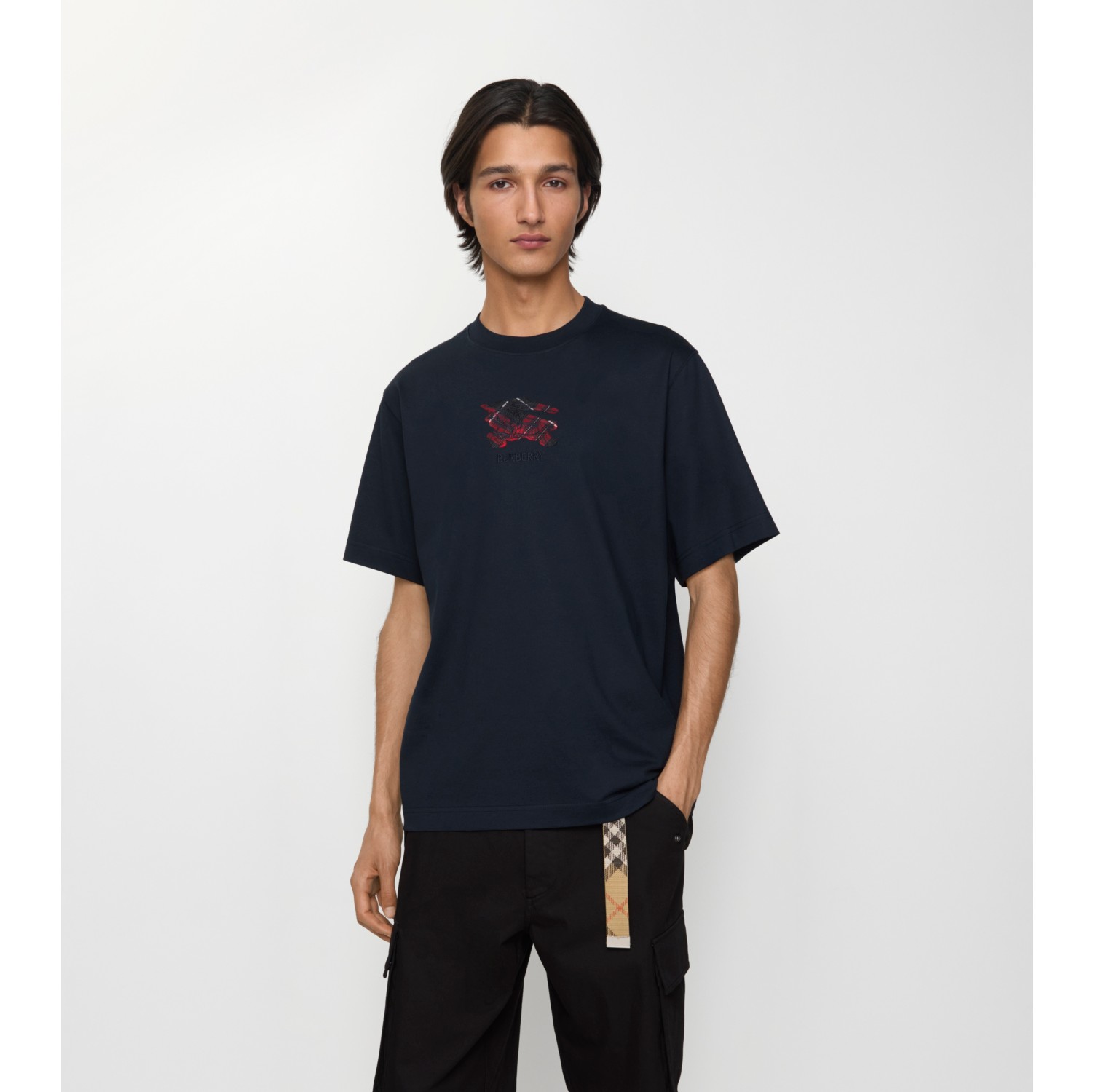 Baumwoll-T-Shirt mit EKD-Motiv und Check