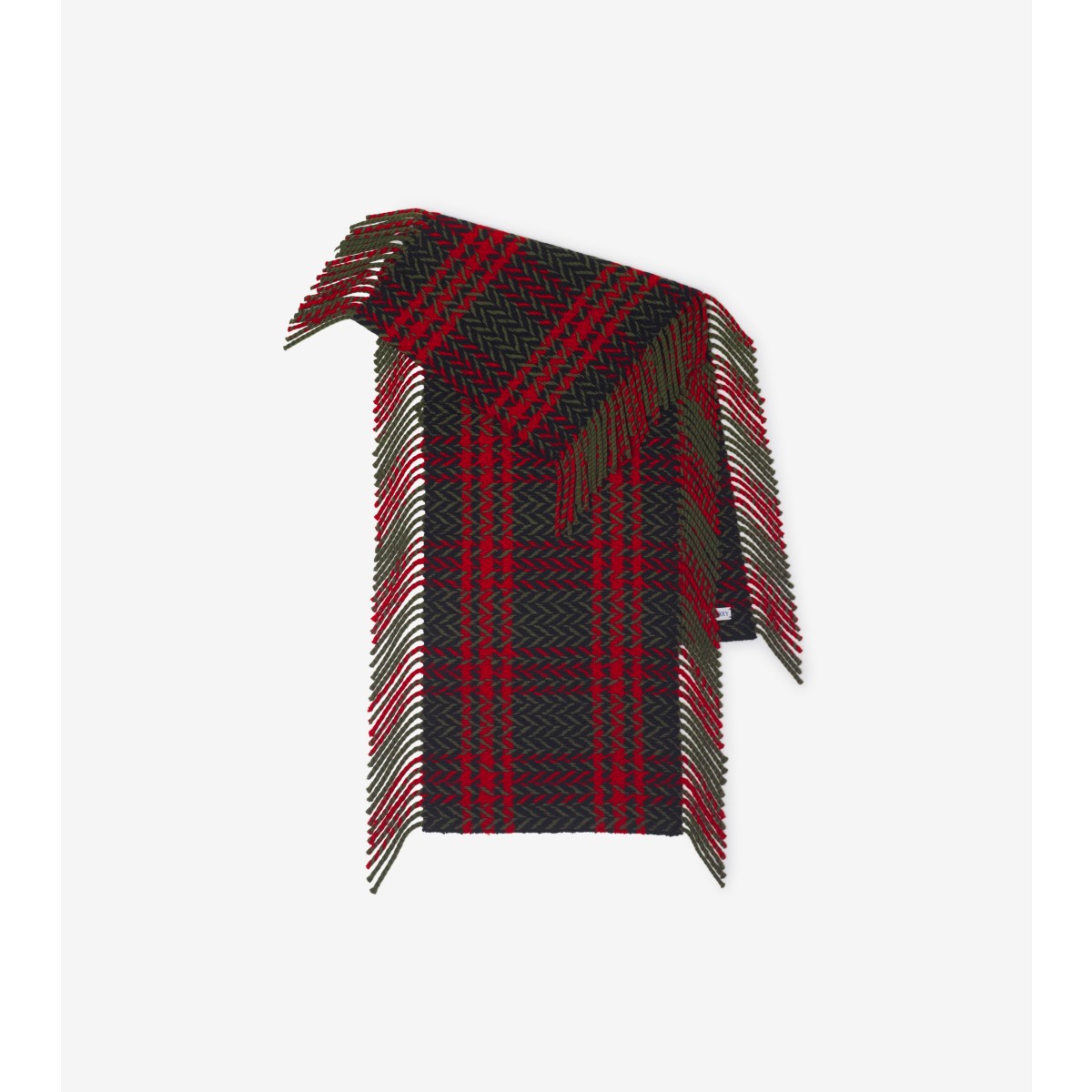 Burberry Check Wool Scarf In Red