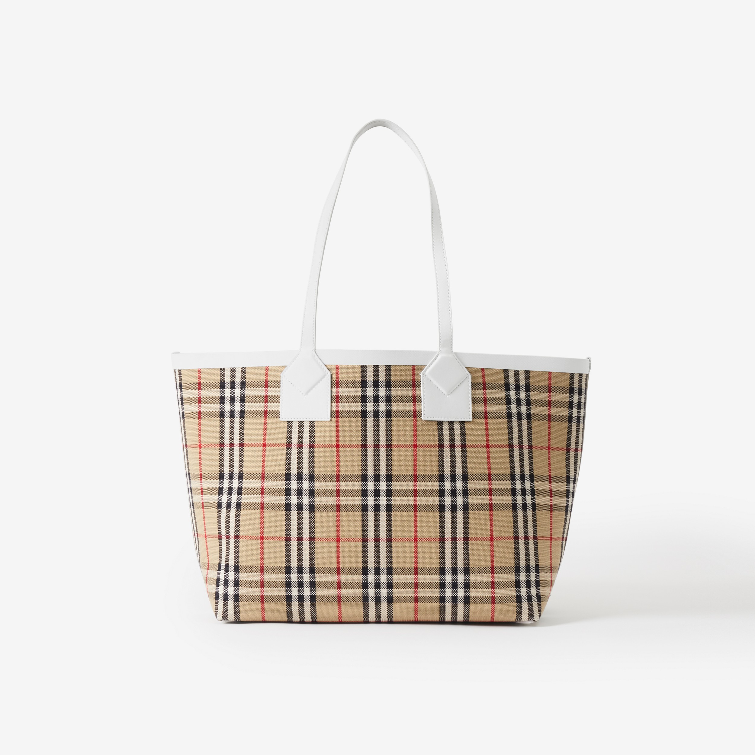 Medium London Tote Bag in Archive Beige/white - Women | Burberry® Official - 1