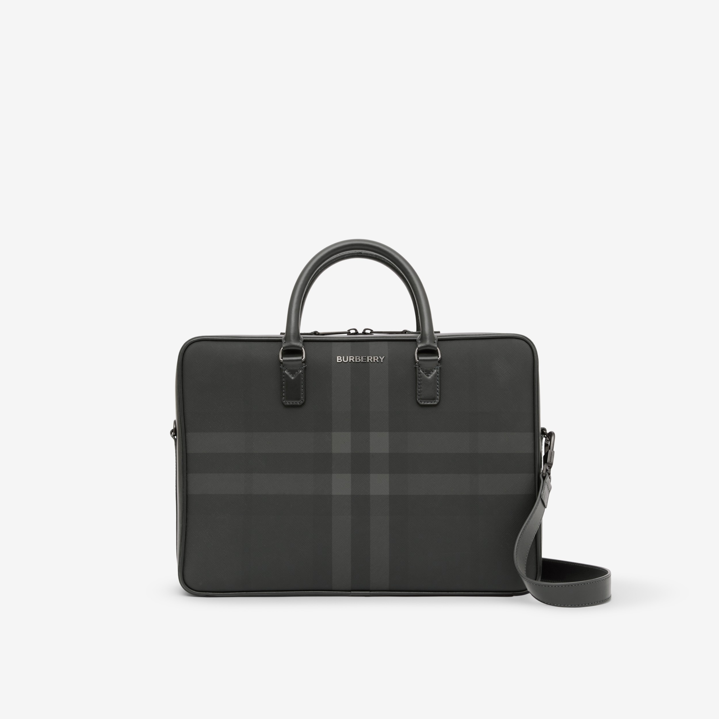 Charcoal Check Ainsworth Briefcase - Men | Burberry® Official - 1