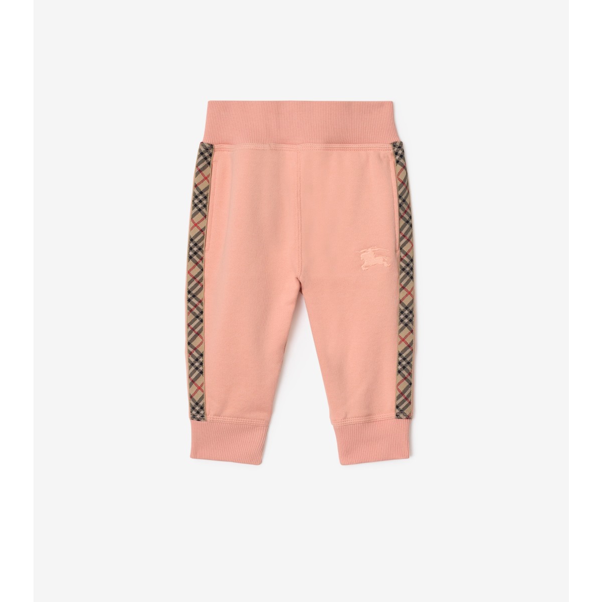  Check Trim Cotton Jogging Pants