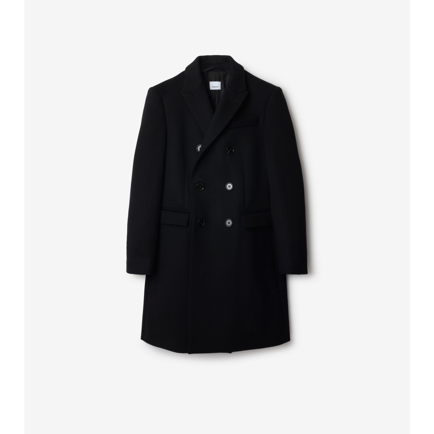 Wool Coat in Black Men Burberry Official