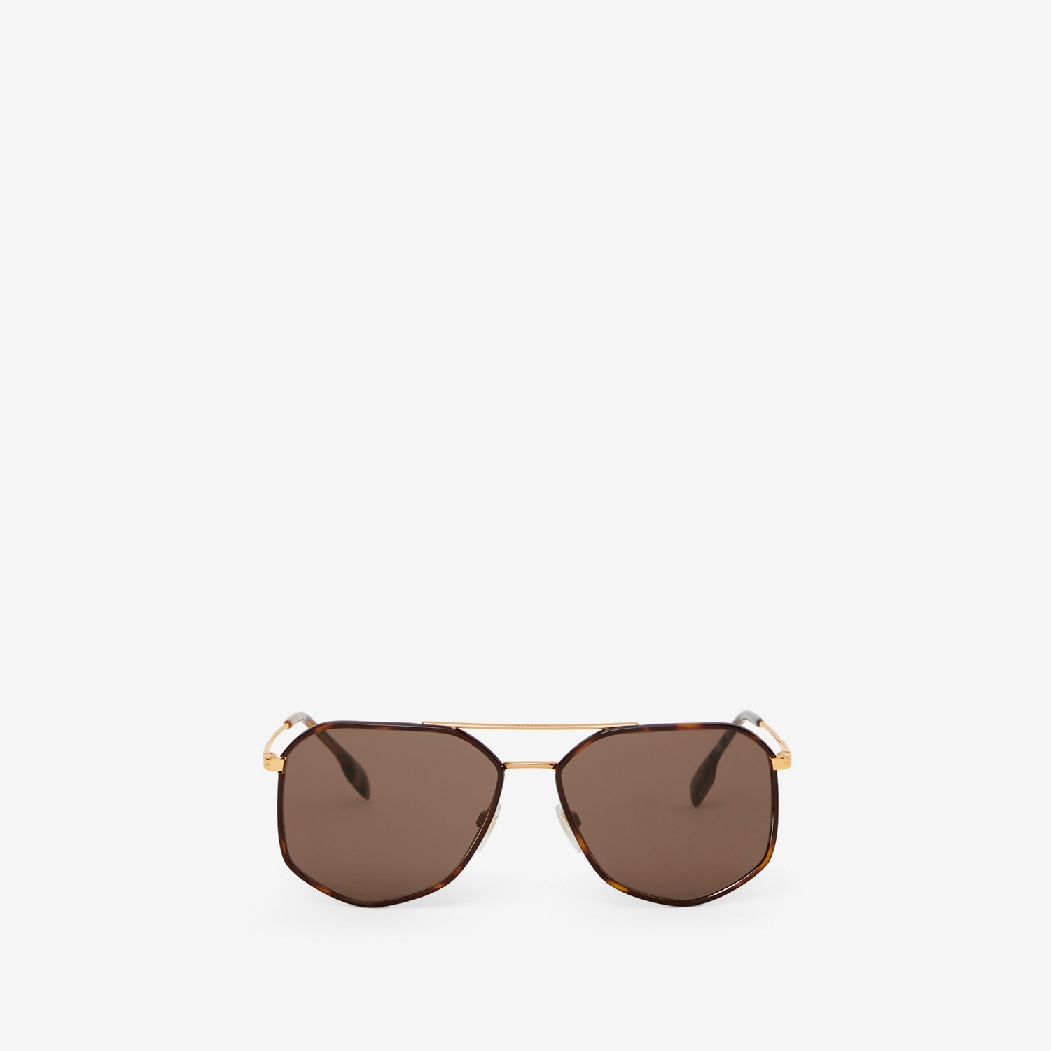 Sonnenbrille mit geometrischer Fassung (Tiefbraun/helles Goldfarben) - Herren | Burberry®