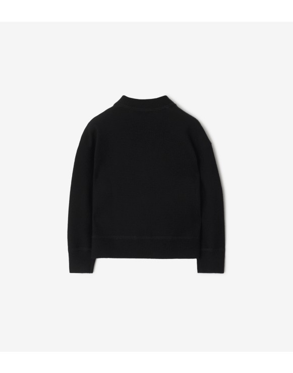 Check Label Wool Cardigan