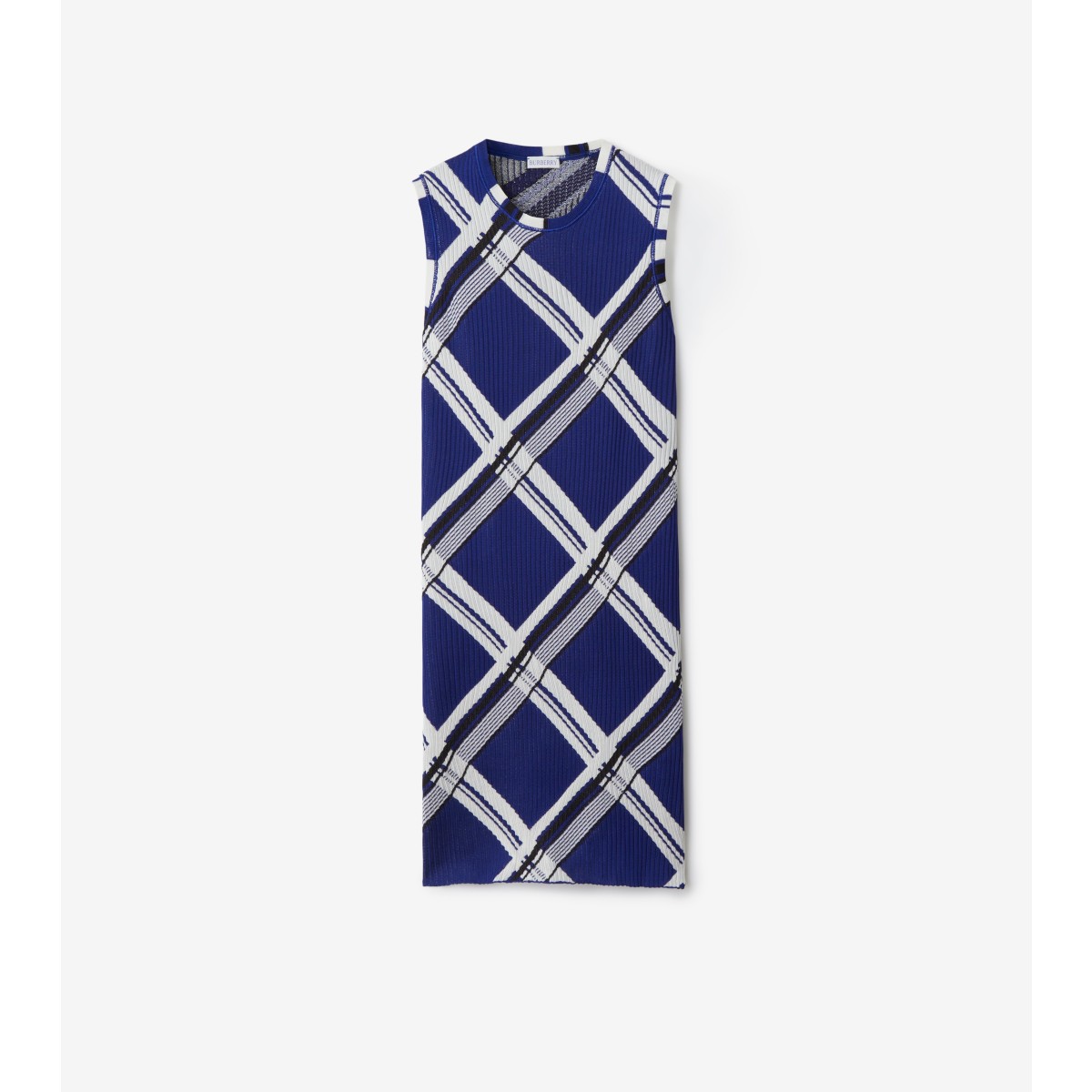 Shop Burberry Check Silk Dress In Knight