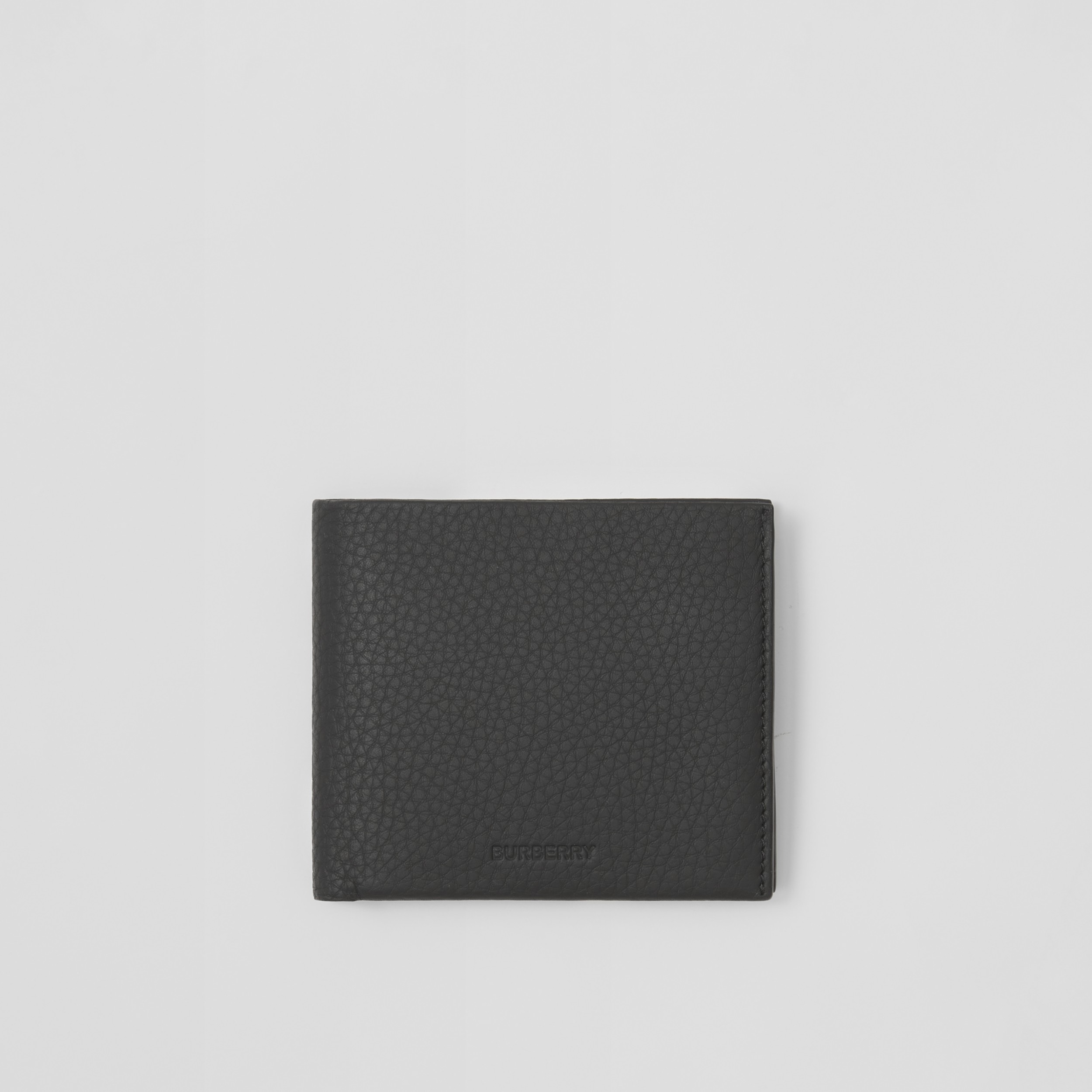 Grainy Leather Bifold Coin Wallet in Black Men Burberry® Official