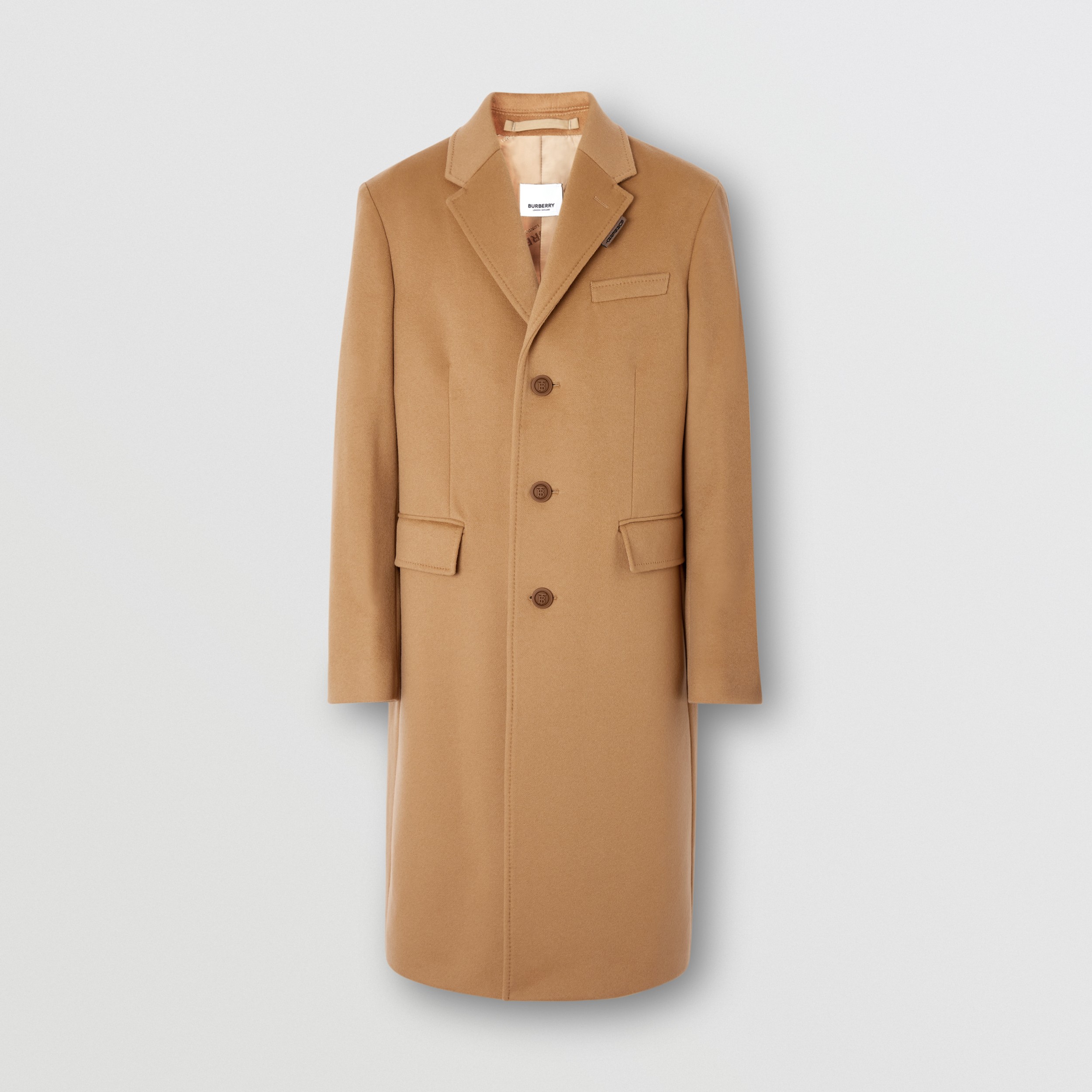 ボタンディテール ウールカシミア テーラードコート キャメル メンズ Burberry 公式サイト