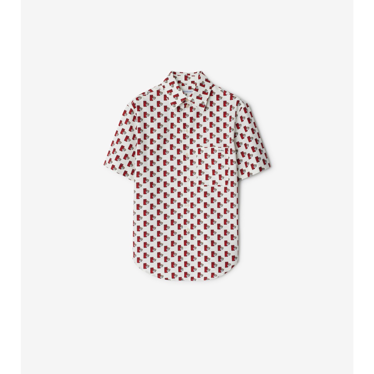 Burberry Postbox Cotton Silk Shirt In Chalk