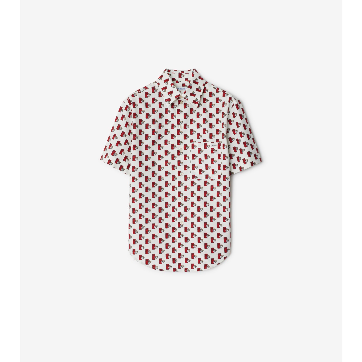 Postbox Cotton Silk Shirt in Chalk - Women | Burberry® Official