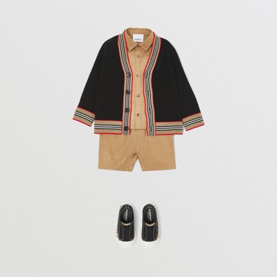 burberry logo trim cardigan