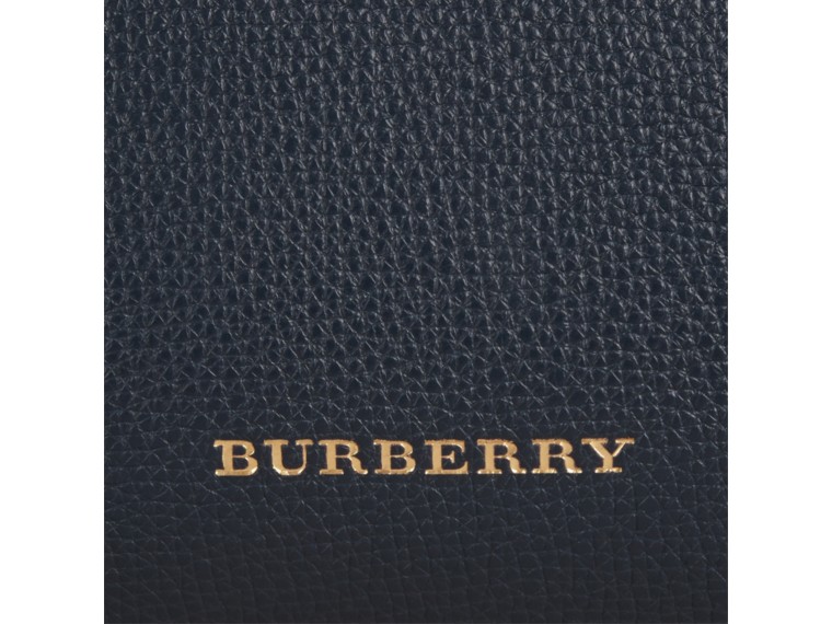 The Small Banner in Leather and House Check Ink Blue | Burberry