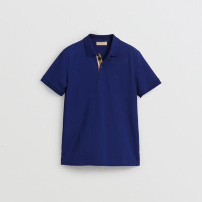 check placket cotton polo shirt