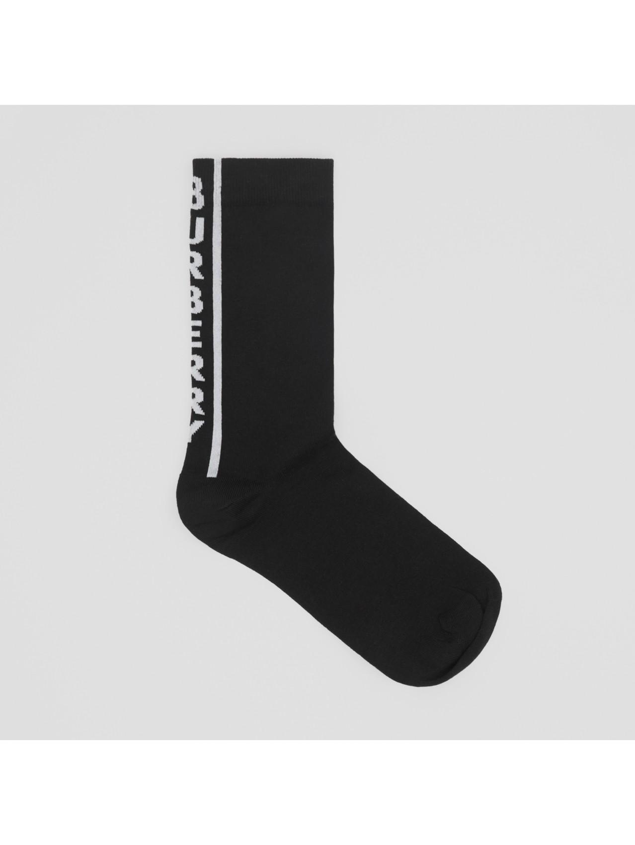 Chaussettes en coton mélangé avec logo en intarsia in Blanc/noir