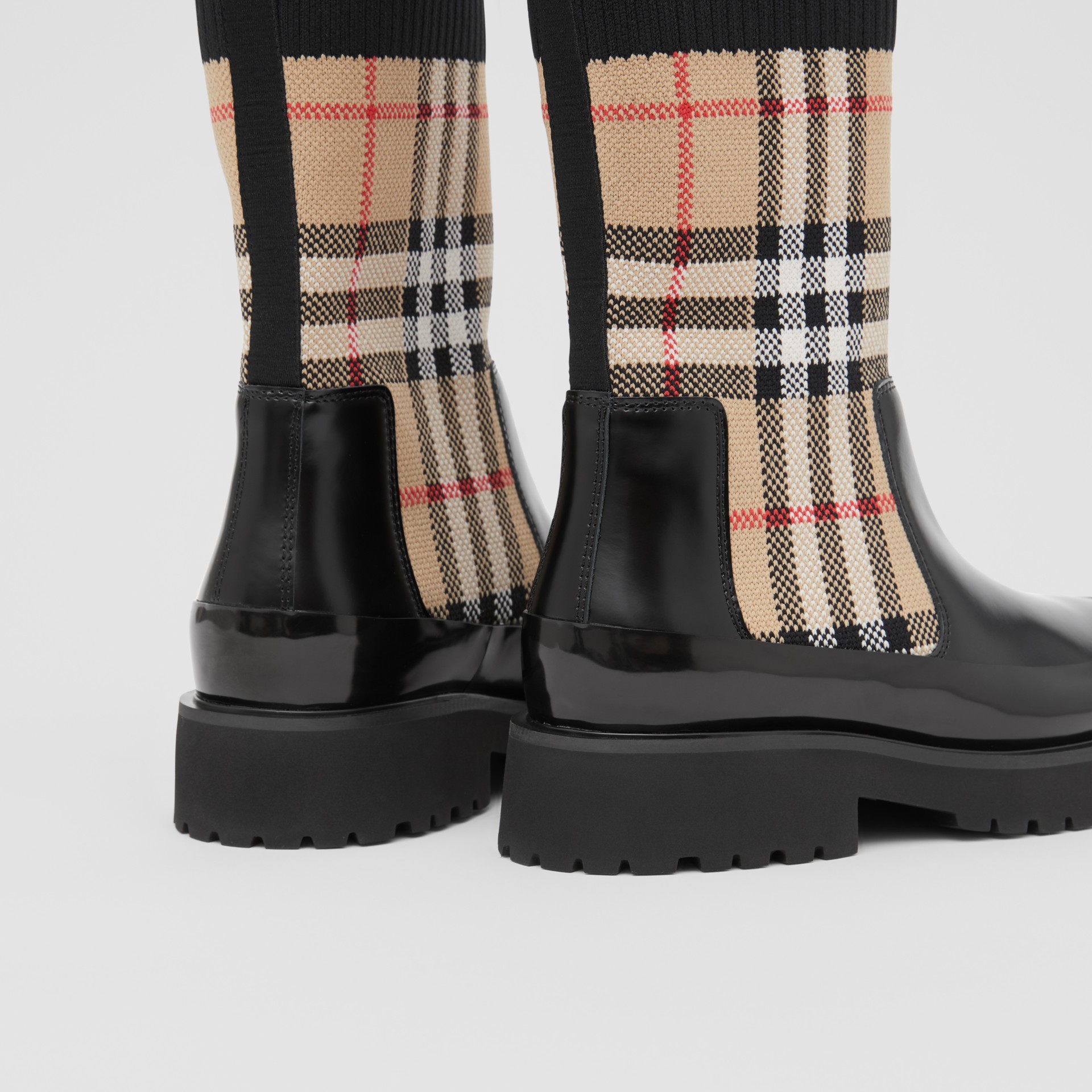 chelsea sock boots beige
