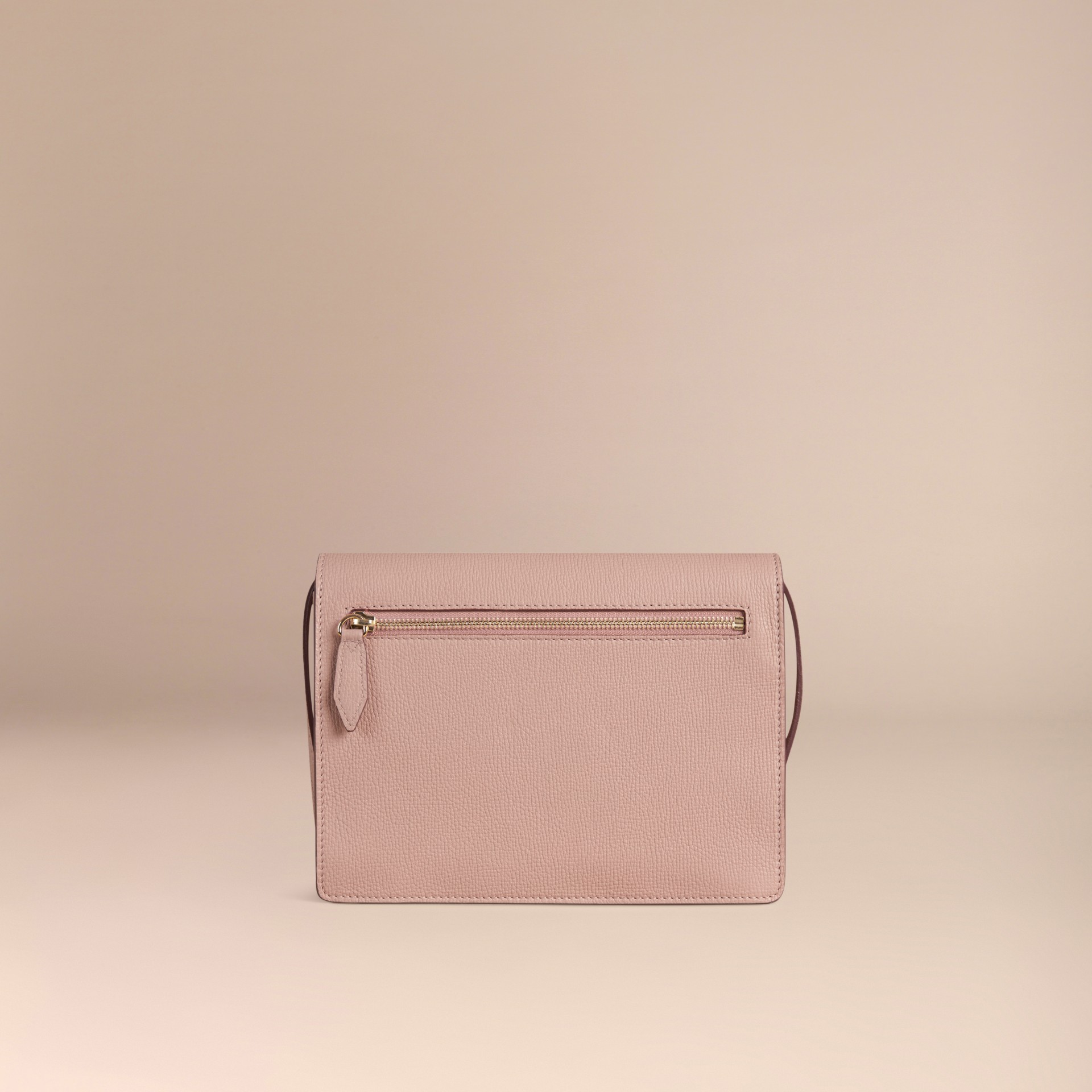 Small Leather and House Check Crossbody Bag Pale Orchid | Burberry
