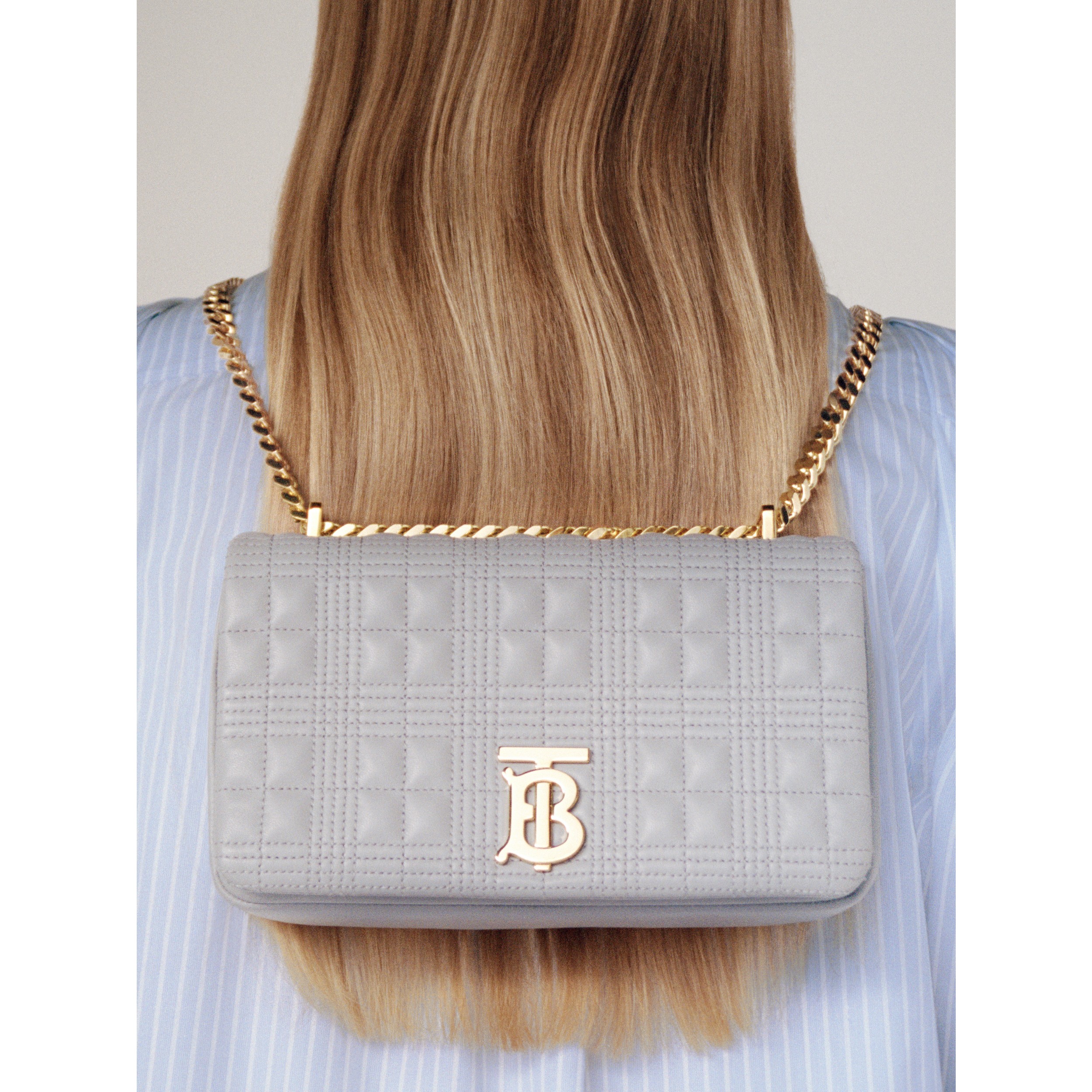 Small Quilted Lambskin Lola Bag in Cloud Grey | Burberry® Official - 2