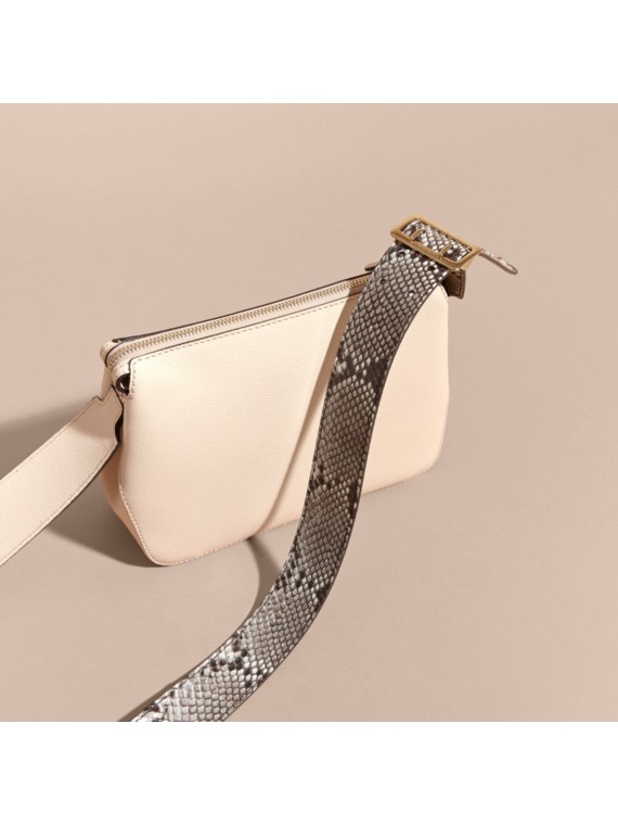 Python and Leather Crossbody Bag Burberry