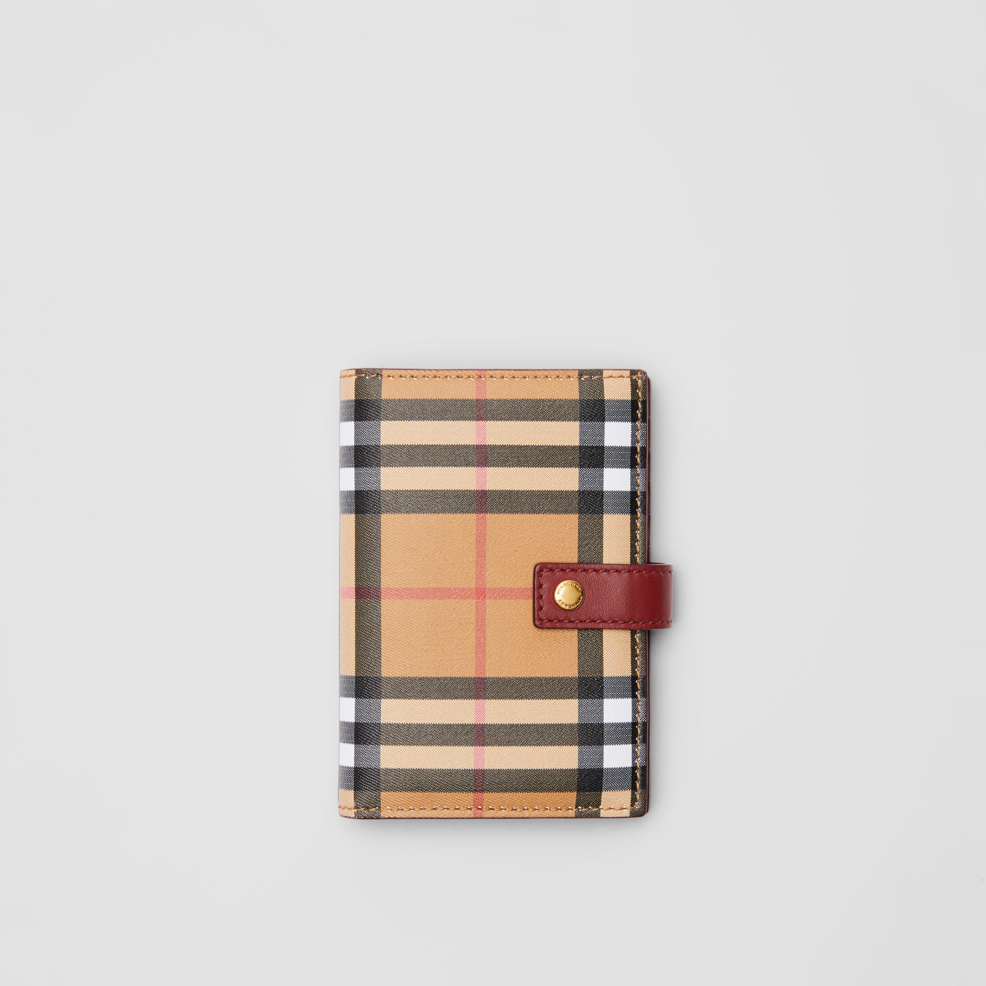Vintage Check and Leather Folding Wallet in Crimson - Women | Burberry ...