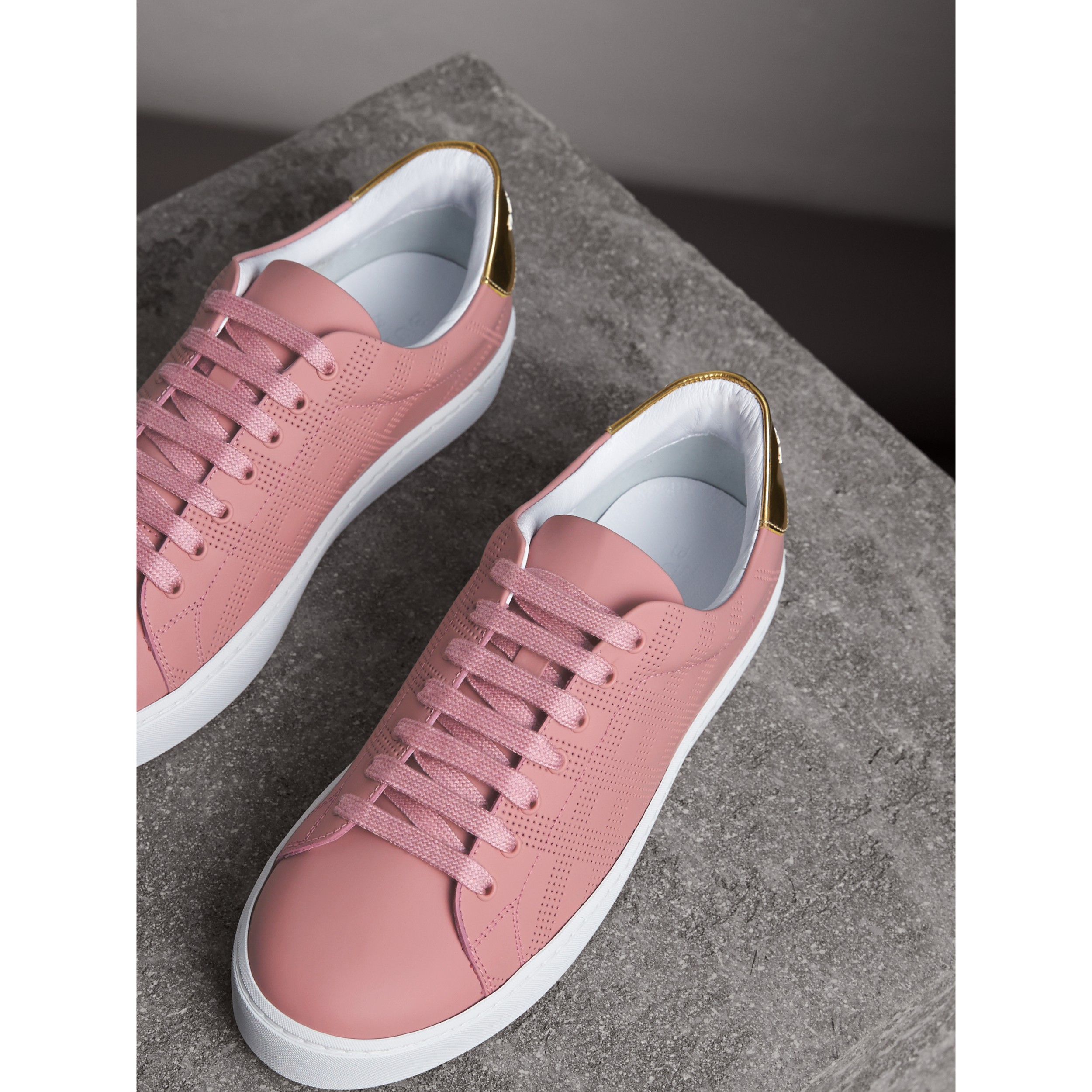 pink burberry trainers