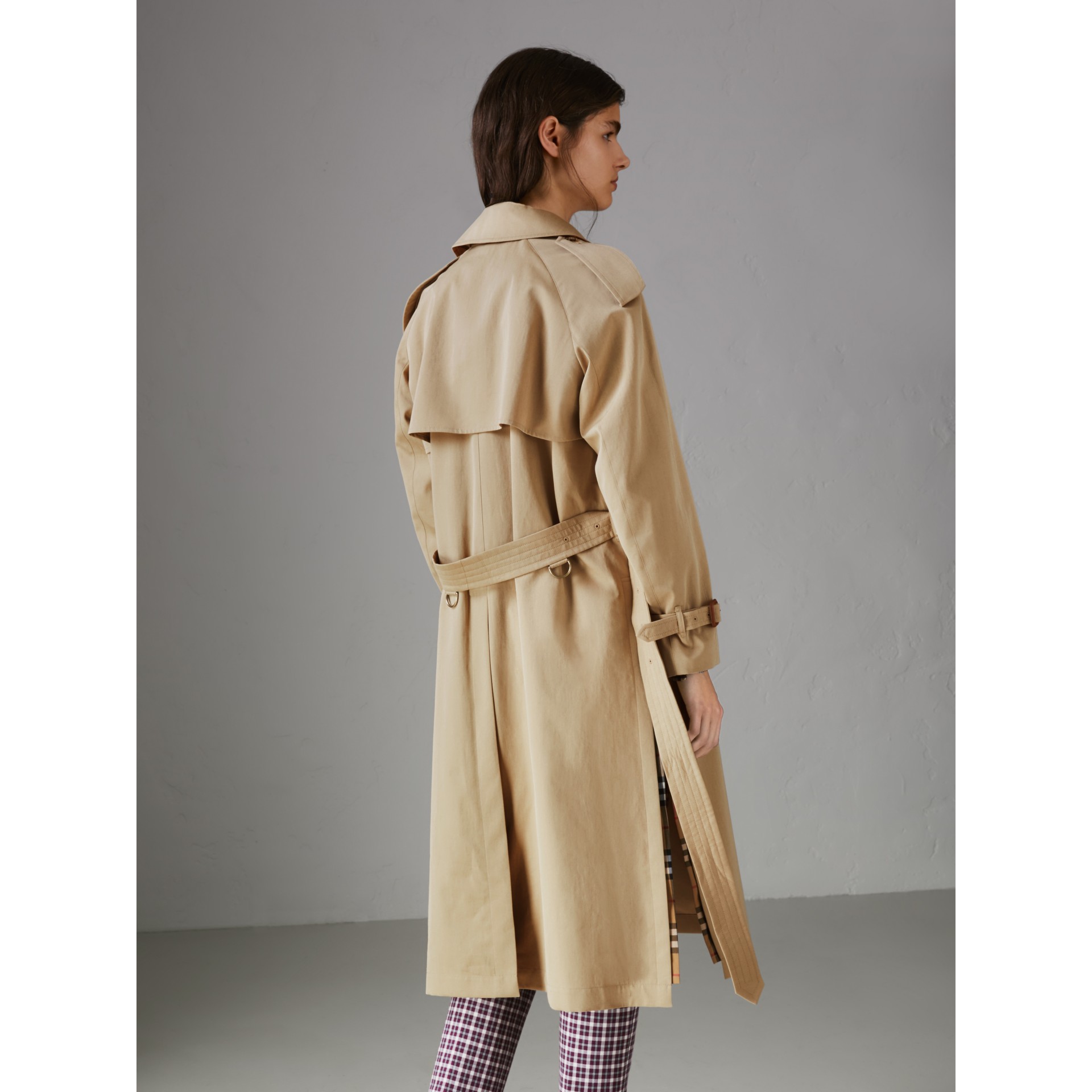 Sideslit Tropical Gabardine Trench Coat in Oatmeal Women Burberry