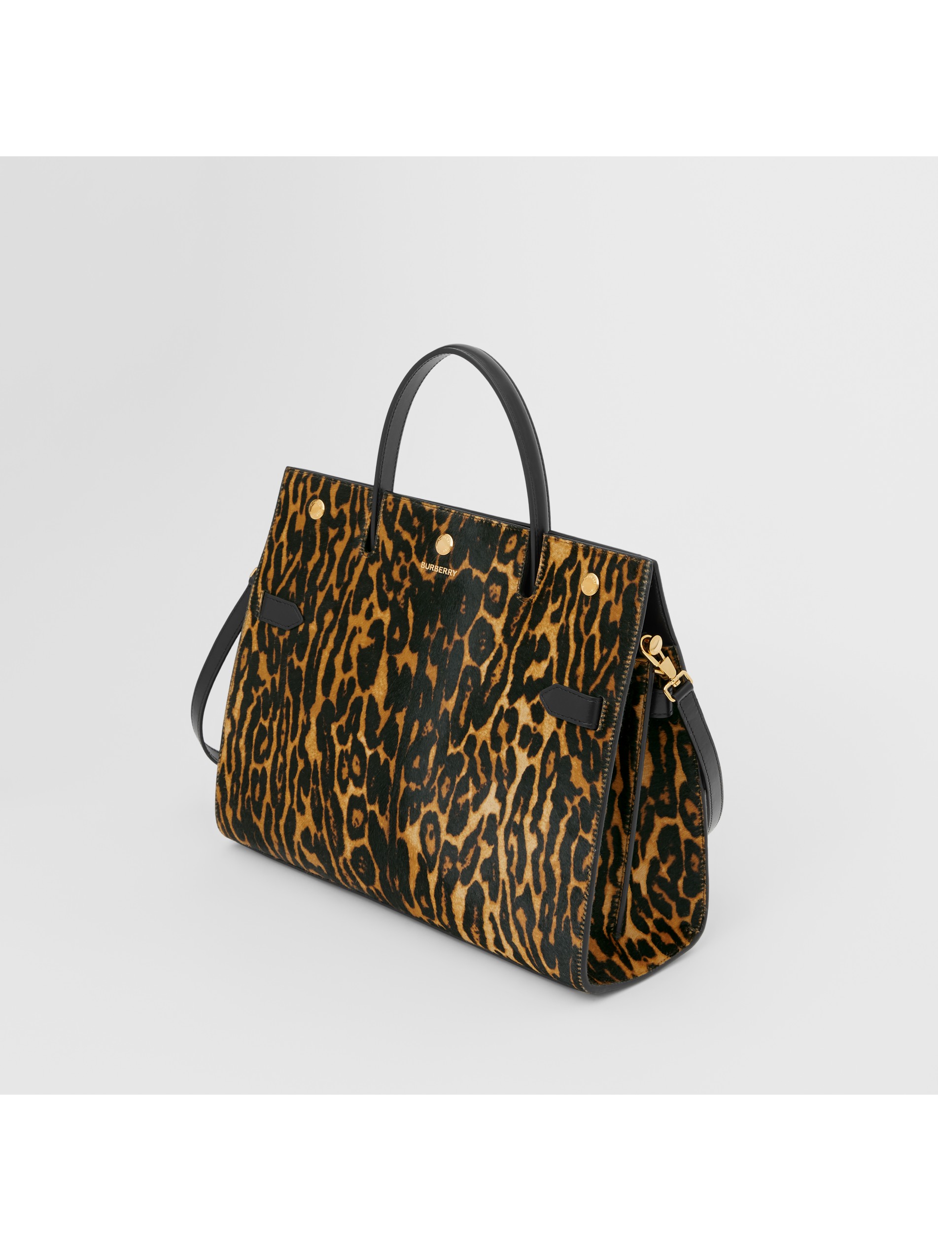 title - 中号豹纹小牛毛拼皮革泰尔勒手袋