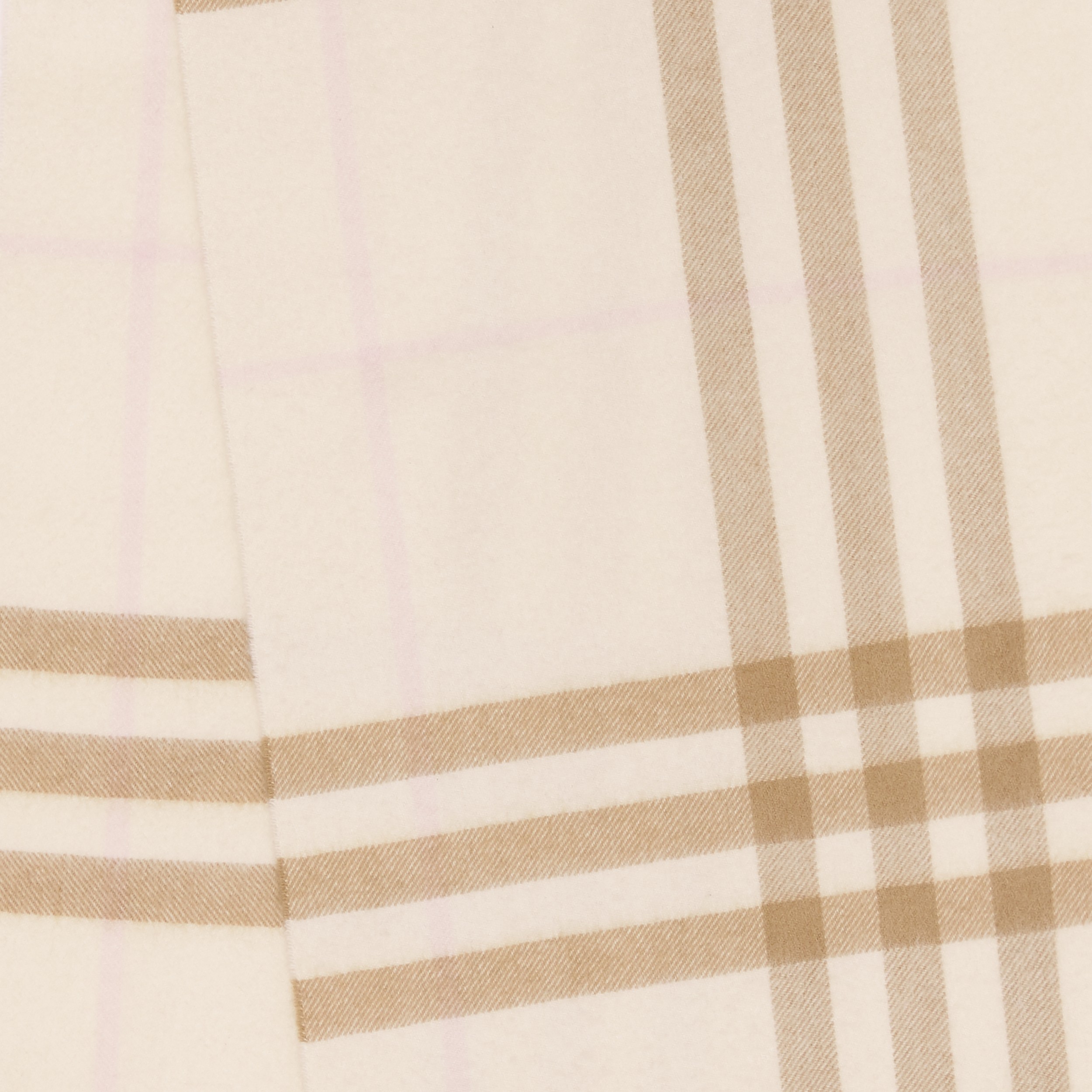 Burberry 格纹羊绒围巾 (白色 / 雪花石色) | Burberry® 博柏利官网 - 2