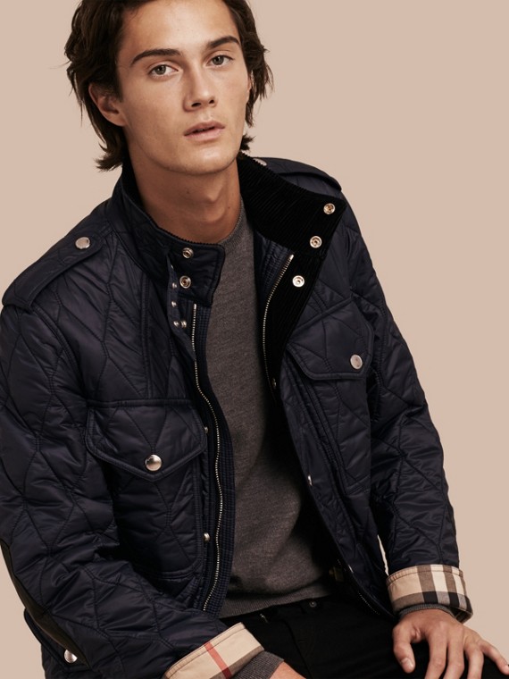 Men S Jackets Leather Bikers Er Quilted Burberry Diamond Quilted Field Jacket Navy