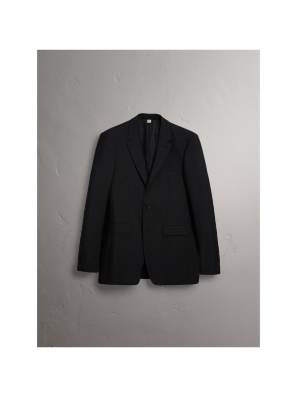 Modern Fit Wool Mohair Part-canvas Jacket in Black - Men | Burberry ...