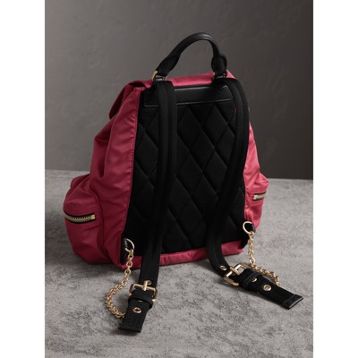 burberry the medium rucksack in technical nylon and leather