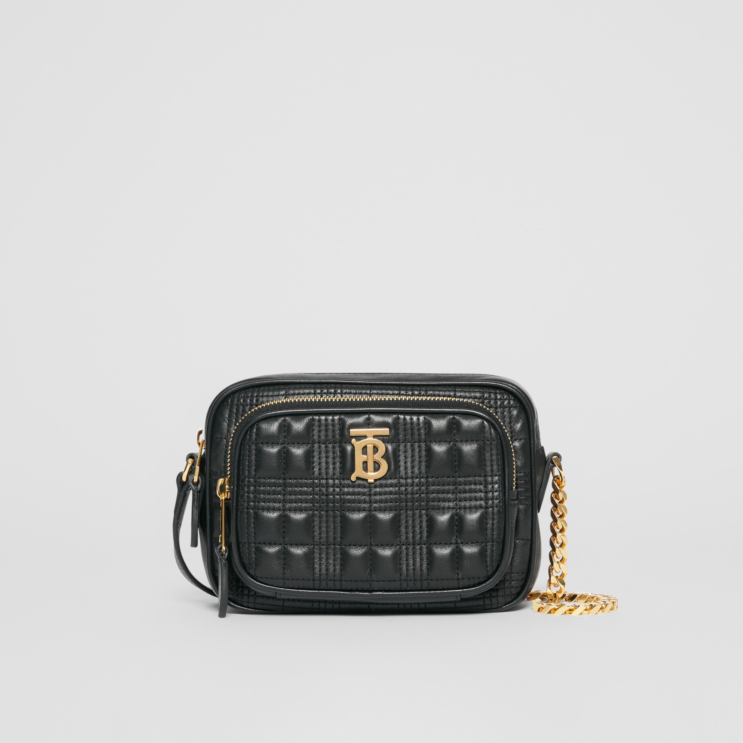 Small Quilted Lambskin Camera Bag in Black - Women | Burberry Hong Kong S.A.R - 1