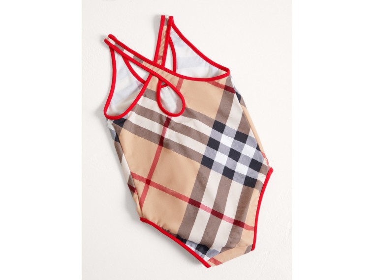 One-piece Check Swimsuit in New Classic - Girl | Burberry United States