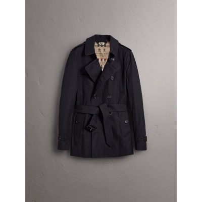 burberry men's sandringham short trench coat