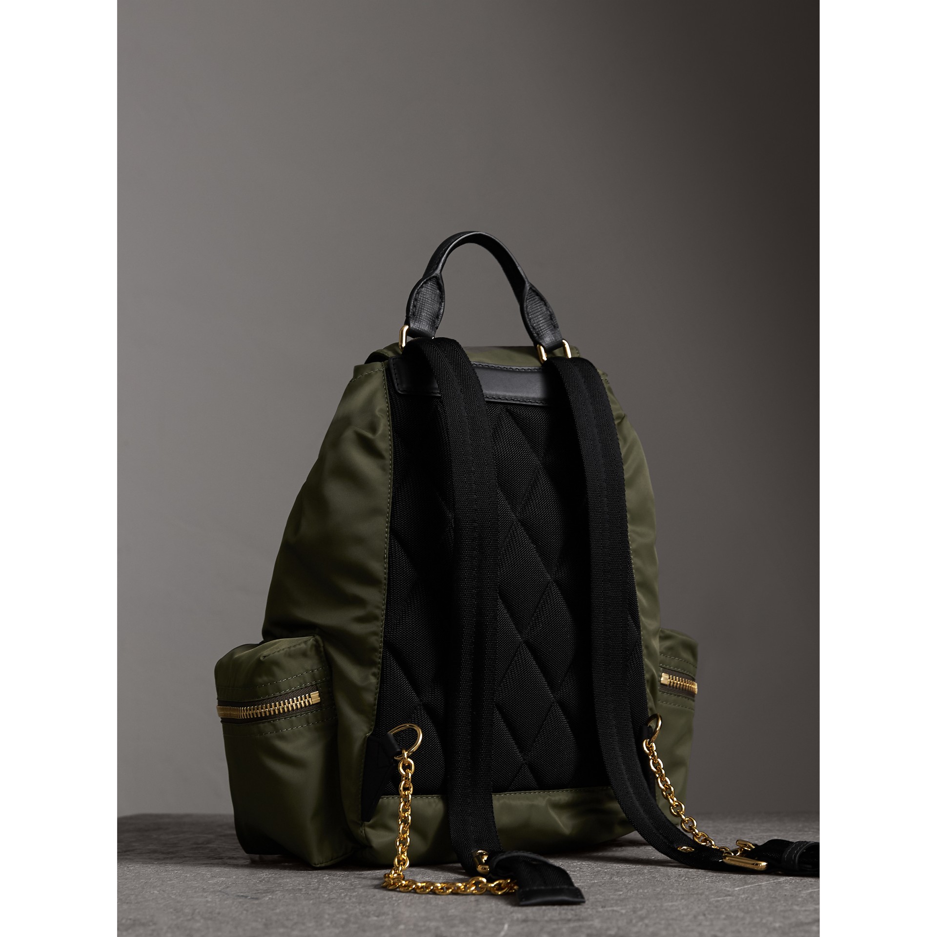 BURBERRY The Medium Rucksack in Technical Nylon and Leather