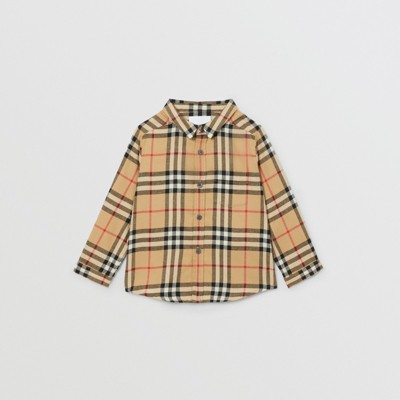 burberry check cotton flannel shirt